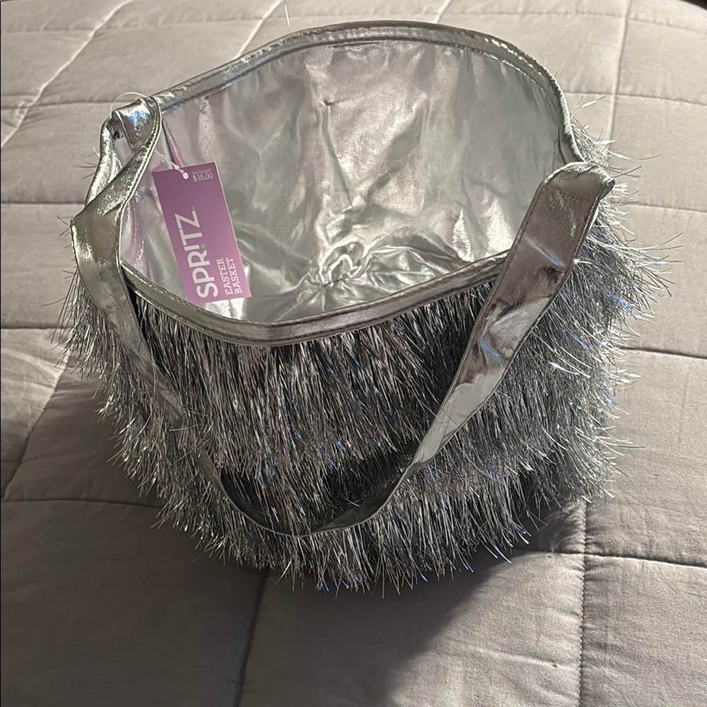 Spritz Silver Tinsel Bag